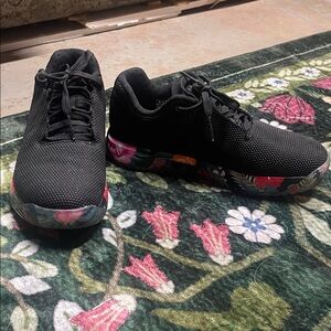 Black Floral Sneakers